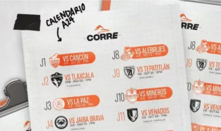 Calendario completo del Torneo Apertura 2024 para Correcaminos Calendario completo del Torneo Apertura 2024 para Correcaminos