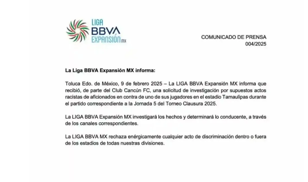 Liga de Expansión MX Abre Investigación por Presunto Acto Racista en el Estadio Tamaulipas