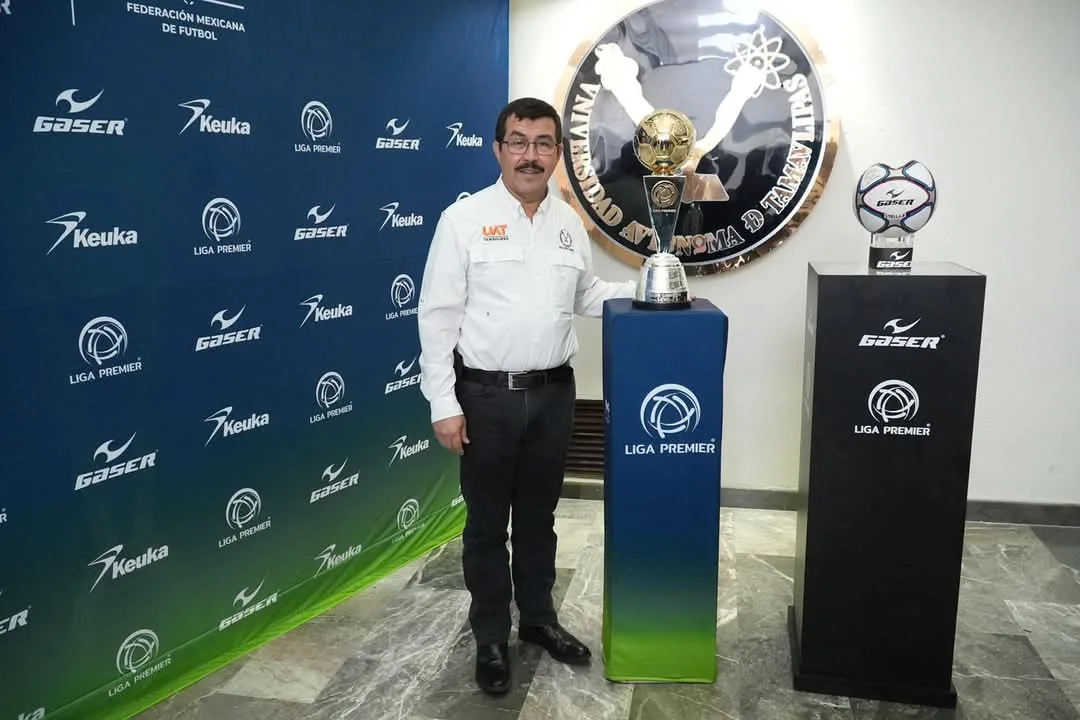 El rector Dámaso Anaya recibe el Tour del Trofeo de la Liga Premier MX en la UAT