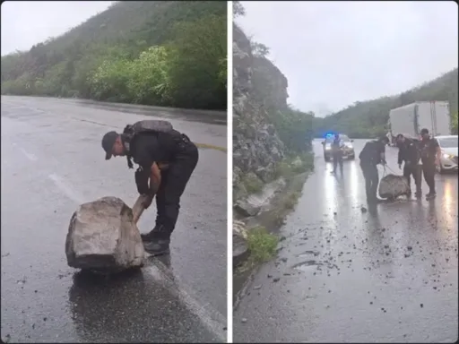 Guardia Estatal realiza recorridos y retira obstáculos en carreteras de Tamaulipas ante lluvias