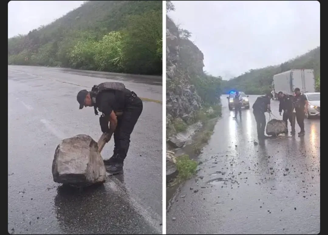 Guardia Estatal realiza recorridos y retira obstáculos en carreteras de Tamaulipas ante lluvias