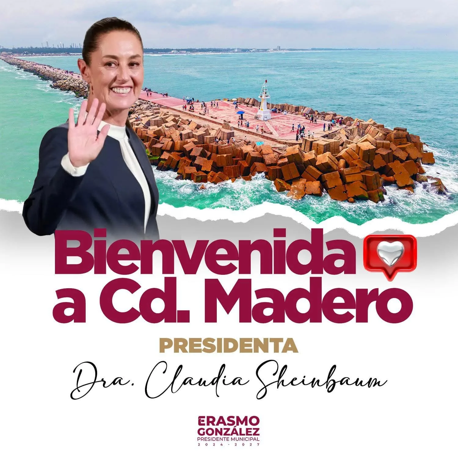 Ciudad Madero recibe con orgullo a Claudia Sheinbaum Pardo en 2025