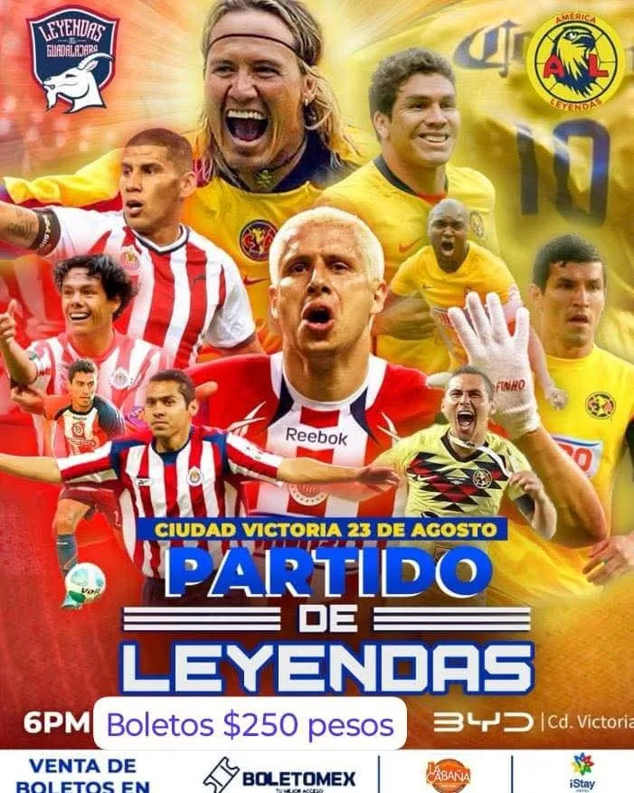 Partido de Leyendas Chivas vs América en Ciudad Victoria 2025