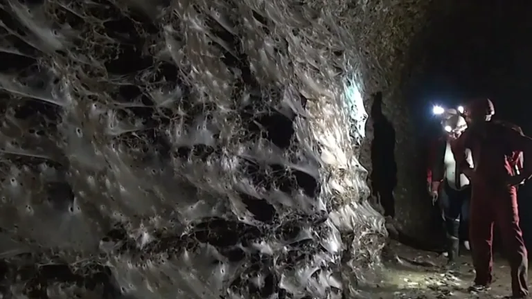 Descubren en Europa la telaraña más grande del mundo con más de 100 mil arañas